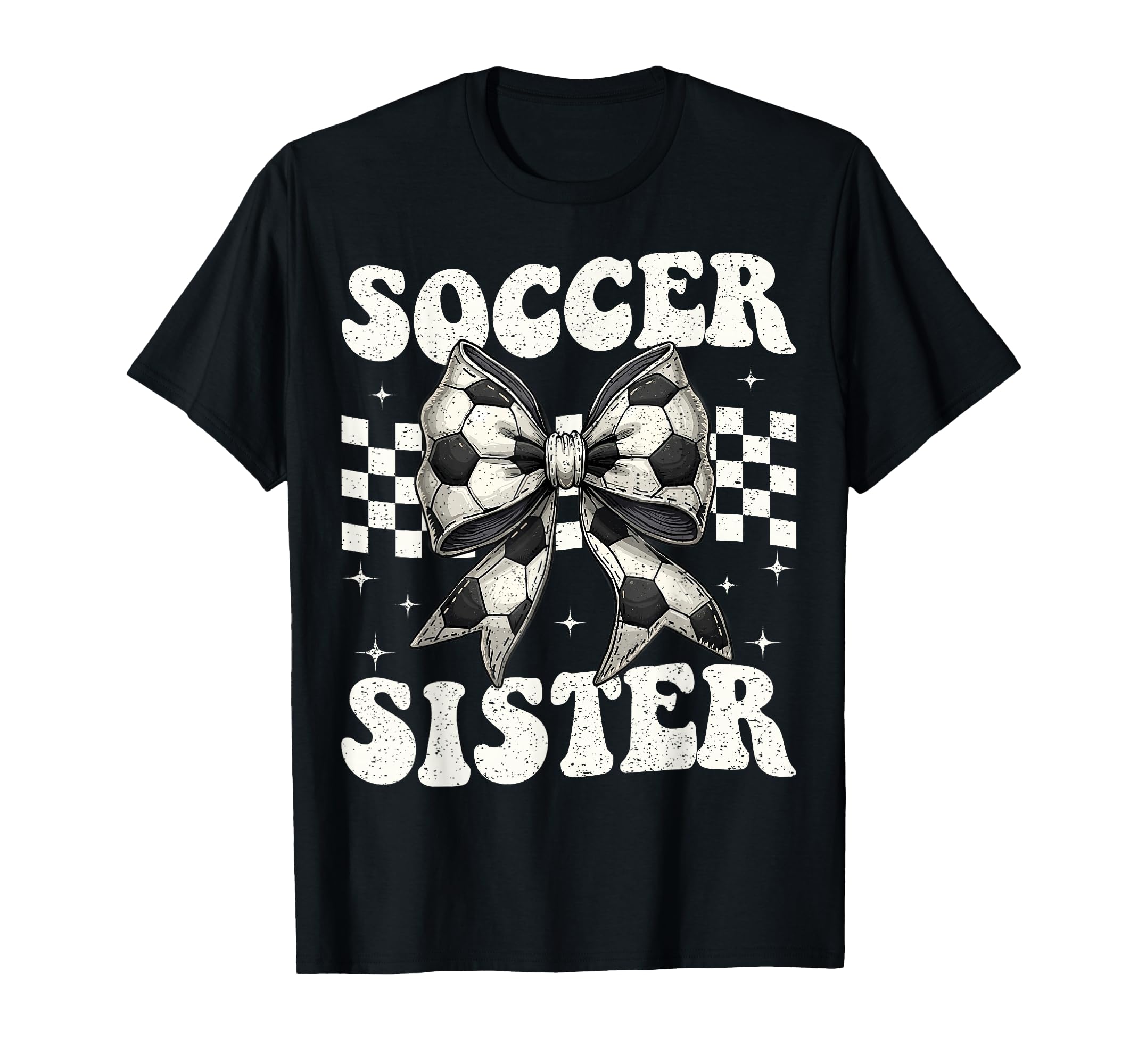 Soccer Sister Funny Coquette Bow T-Shirt - Trendy Graphic for Adults