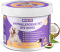 HICC PET Eyes Wipes for Dogs & Cats - Gently Remove Tear Stain, Debris, Discharge, Crust - Coconut Oil Pet Cleaning Grooming Deodorizing Wipes Wash Cleaner for Eyes, Wrinkle, Face - 100pcs