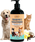 POM Pets 2-in-1 Organic Dog Shampoo & Conditioner – Itchy Skin Relief, Dog Deshedding, Detangles Fur, Cat Shampoo, Paw Cleaner for Dogs, Natural Coat Defense Formula