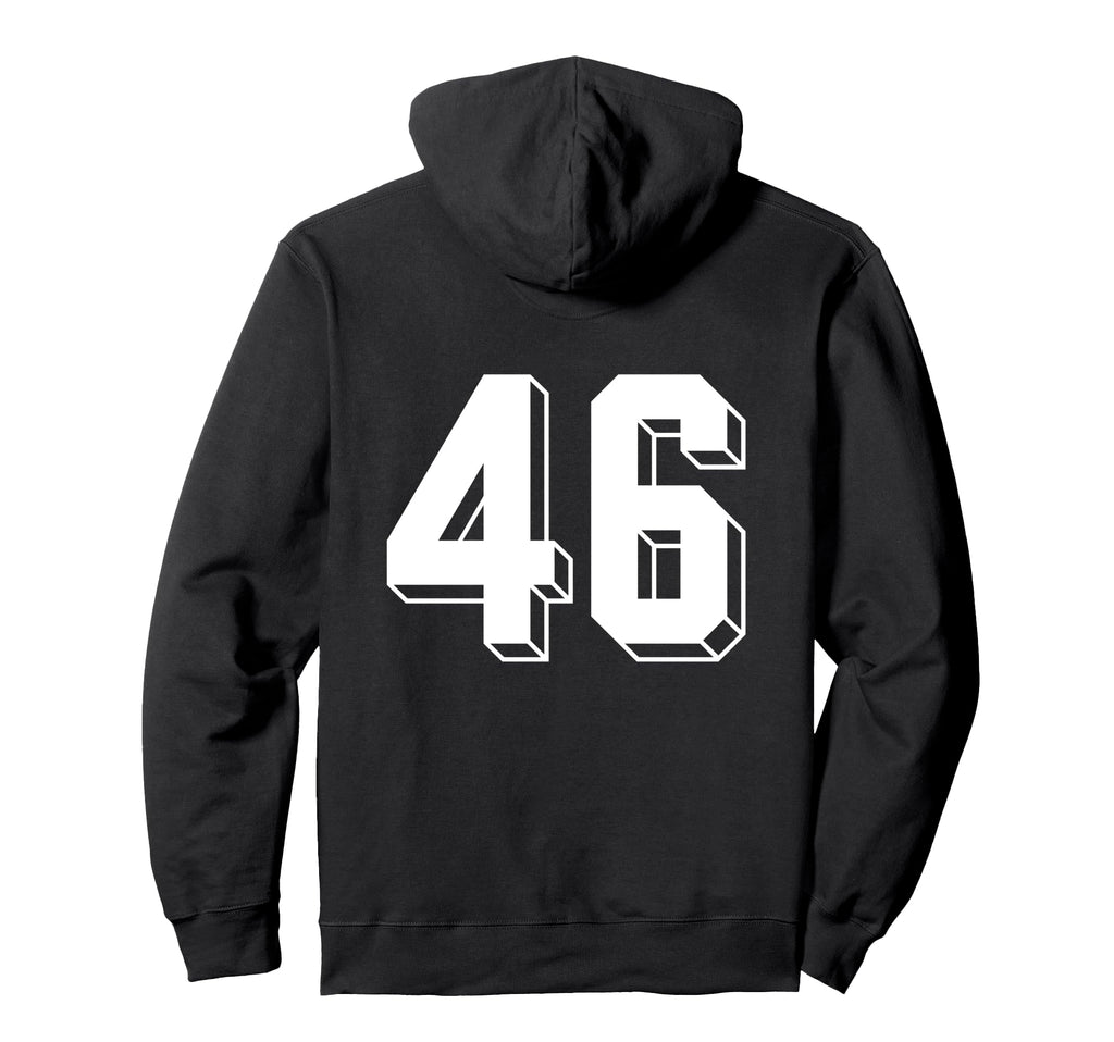 Number 46 Backside 80S 90S Team Jersey Hoodie - Novelty Apparel for Adults