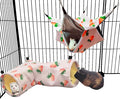 Large Caliber Guinea Pig & Rat Tunnel Hideout & Hammock, Corner Hideout Toy for Guinea Pig, Ferret, Hedgehog & Piggy to Hide and Shuttle (2. Hammock&Tunnel-Strawberry)