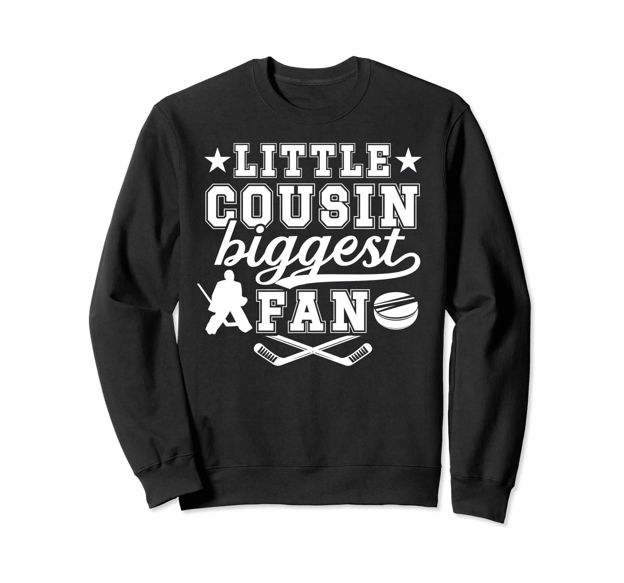 Little Cousin Hockey Goalie Cousin Sweatshirt - Trendy Graphic for Adults