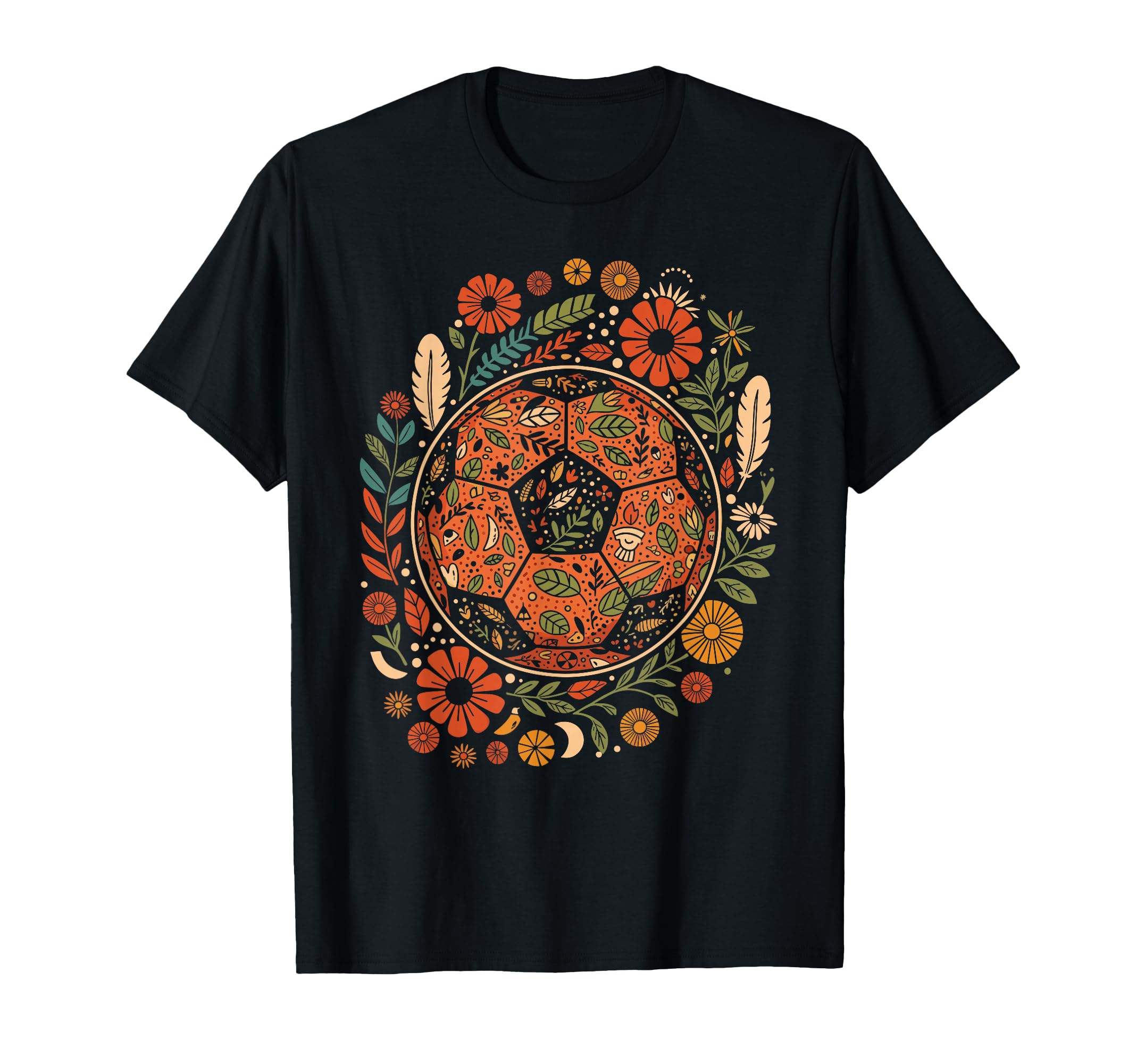Boho Flower Soccer Ball T-Shirt - Minimalist Print Unisex
