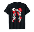 Soccer Coquette Bow Kick Dang Ball Happy T-Shirt - Trendy Graphic Unisex