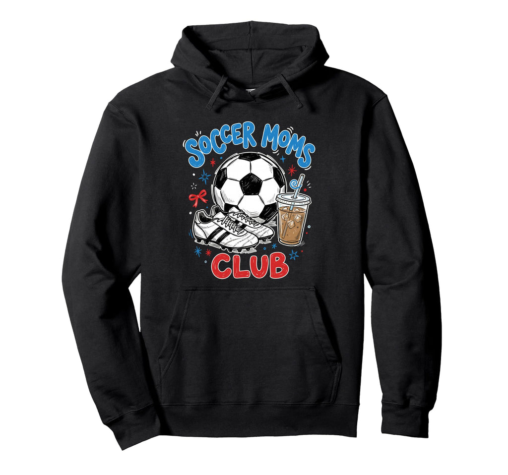 Soccer Moms Club Iced Coffee Cleats Hoodie - Minimalist Print for Adults