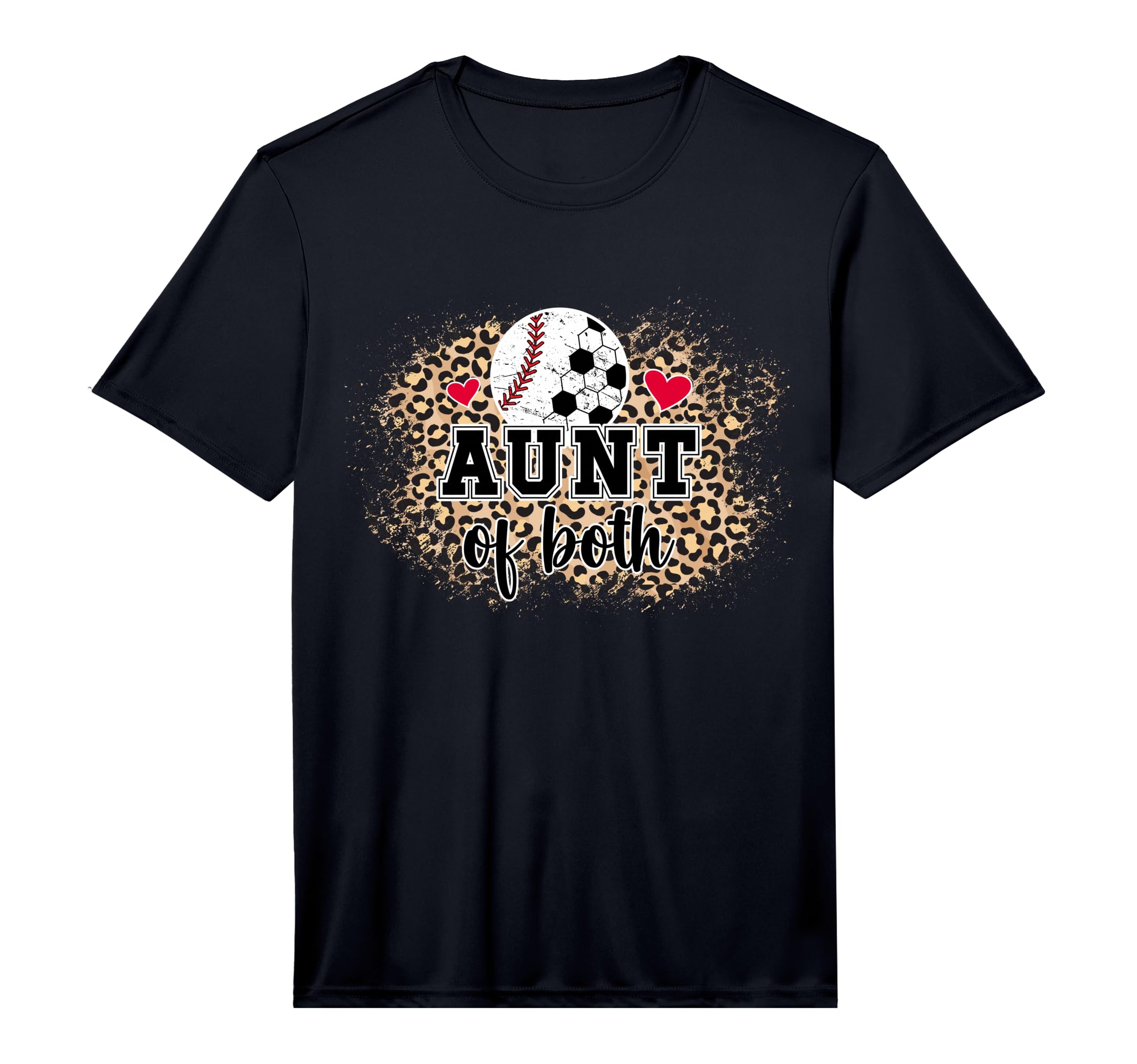 Mens Aunt Both Leopard Baseball T-Shirt - Minimalist Print for Adults