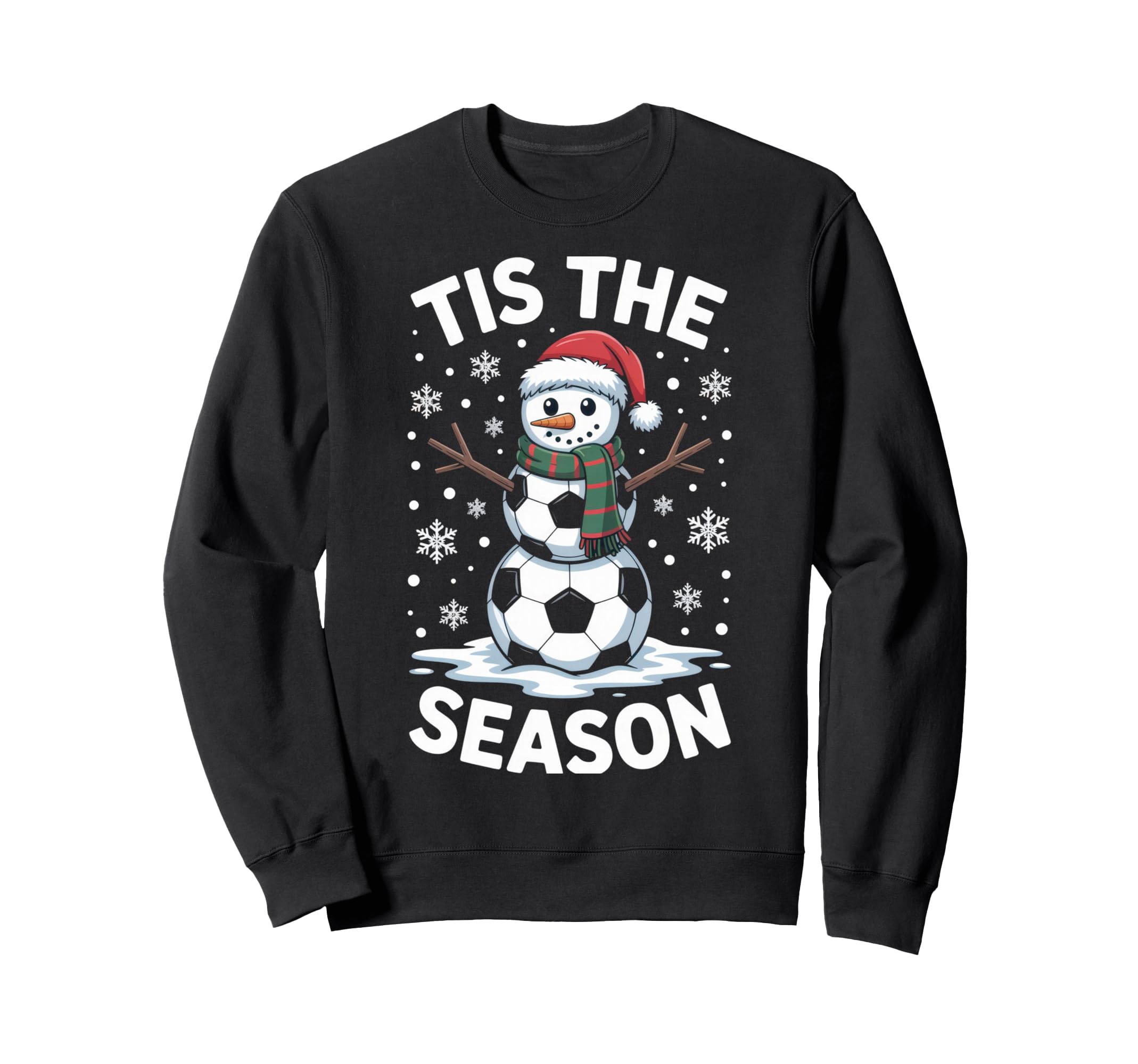 Tis Season Snowman Soccer Player Sweatshirt - Custom Art Print for Adults