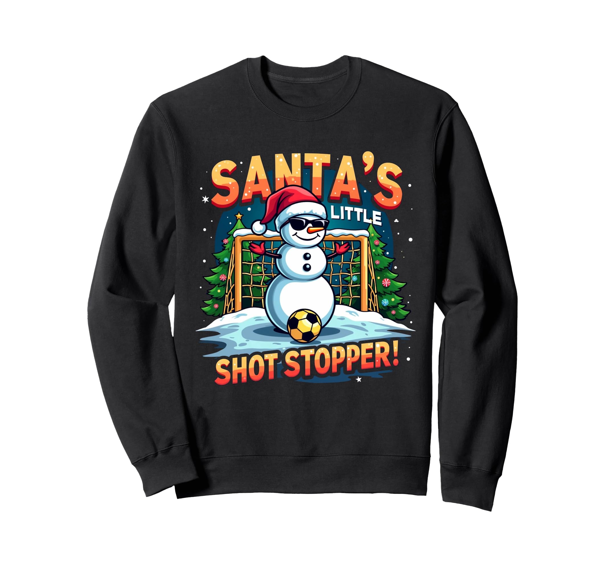 Santas Little Shot Stopper Funny Sweatshirt - Novelty Apparel Unisex