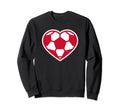 Red And White Soccer Heart Sweatshirt - Streetwear Style Men Women