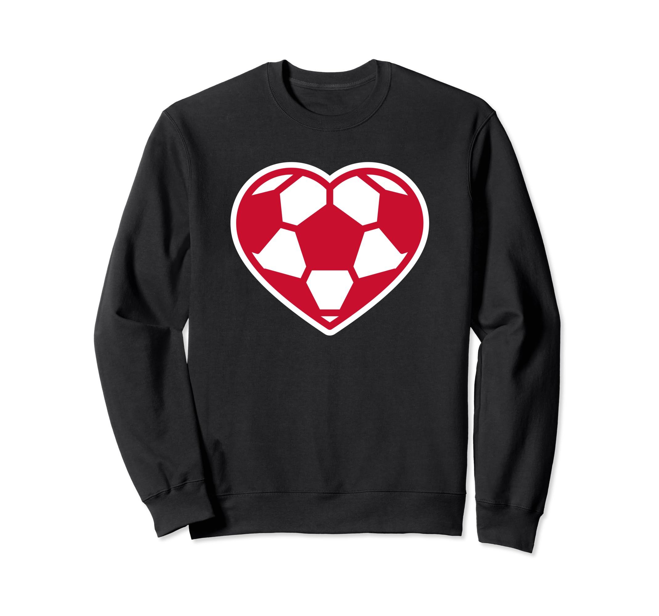 Red And White Soccer Heart Sweatshirt - Streetwear Style Men Women