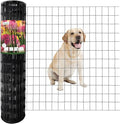 Black PVC Coated Welded Wire Fence 36 Inch x 50 Foot, 2 Inch x 3 Inch 16GA, Garden Border Fencing Roll Vinyl Coating Metal Wire Mesh for Yard Vegetable Plant Protection Poultry Netting