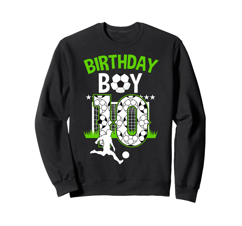 Birthday Soccer 10 Year Old Who Sweatshirt - Minimalist Print Men Women