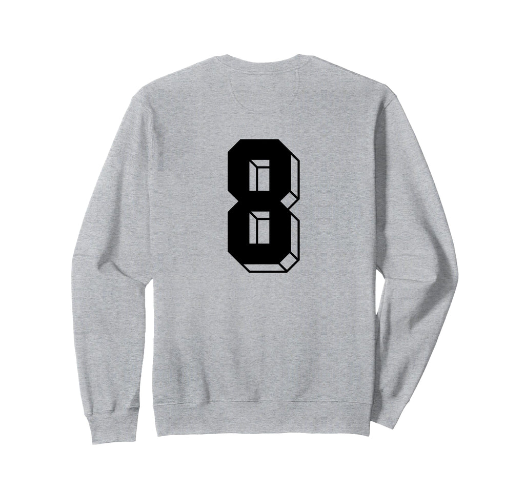 Number 8 Backside 80S 90S Team Jersey Sweatshirt - Novelty Apparel Unisex