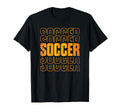 Gold Soccer Text Typography Sport T-Shirt - Minimalist Print Unisex
