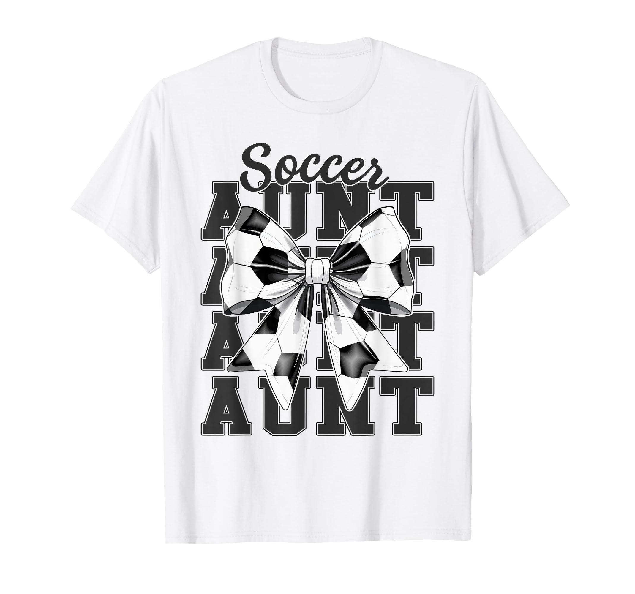 Soccer Aunt Auntie Coquette Bow T-Shirt - Streetwear Style for Adults
