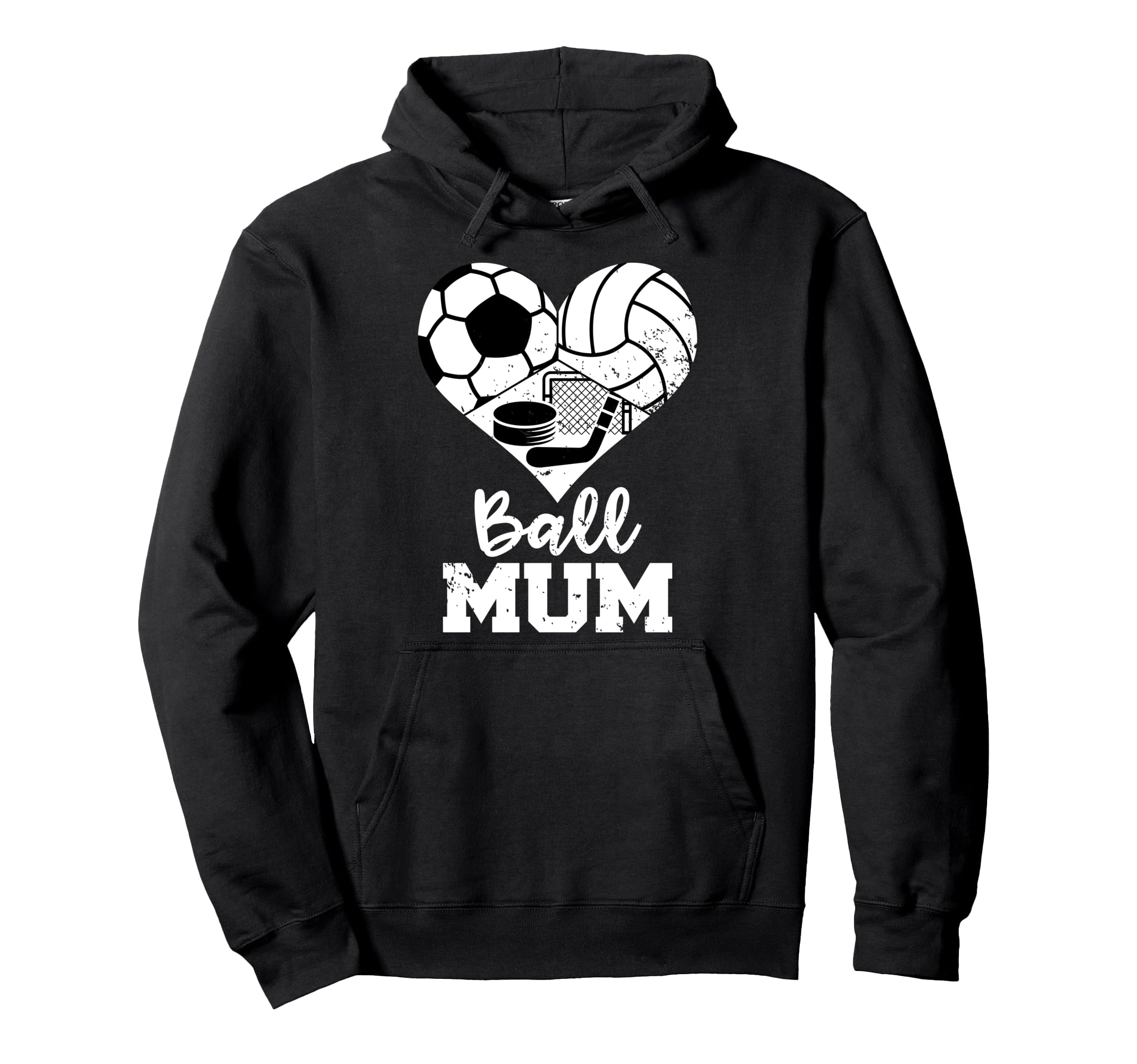 Ball Mum Funny Soccer Volleyball Hockey Hoodie - Graphic Print Men Women