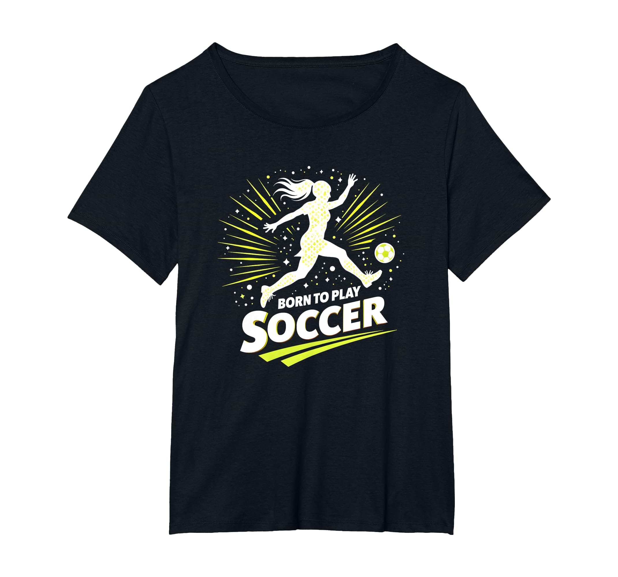 Born To Play Soccer Womens T-Shirt - Minimalist Print for Adults