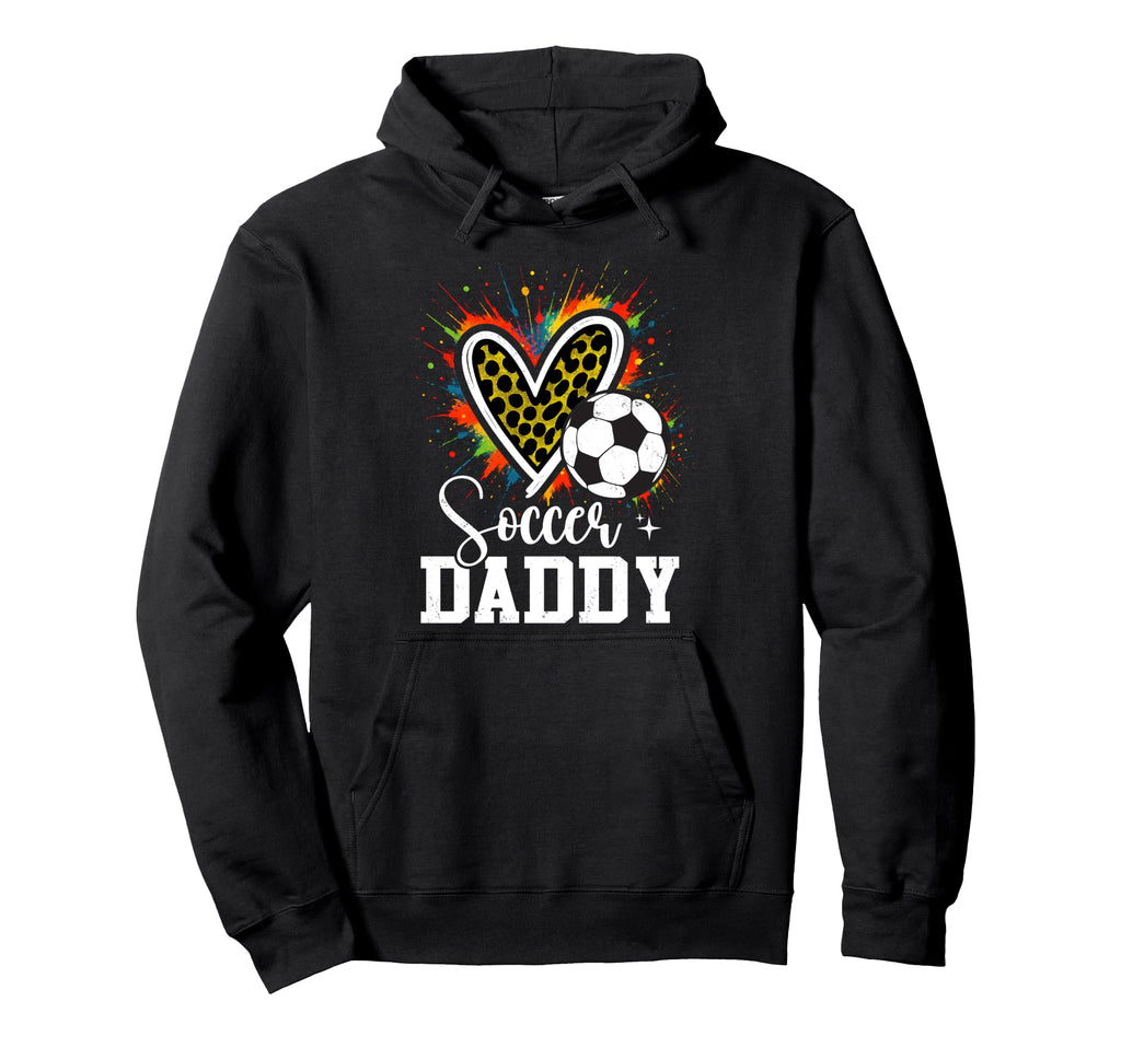 Soccer Daddy Leopard Heart Colorful Hoodie - Casual Everyday Wear Unisex