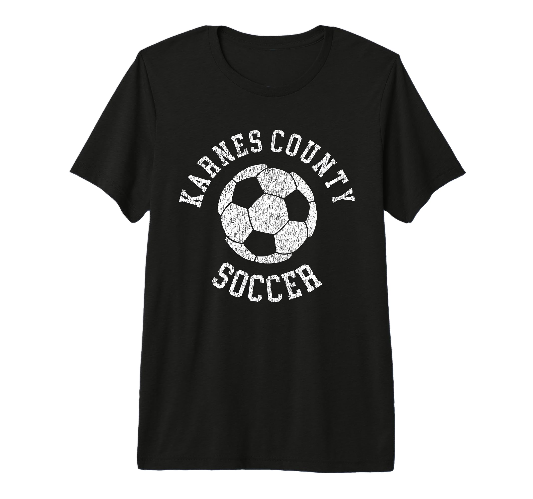 Karnes County Soccer Distressed 90S Tri T-Shirt - Novelty Apparel Unisex