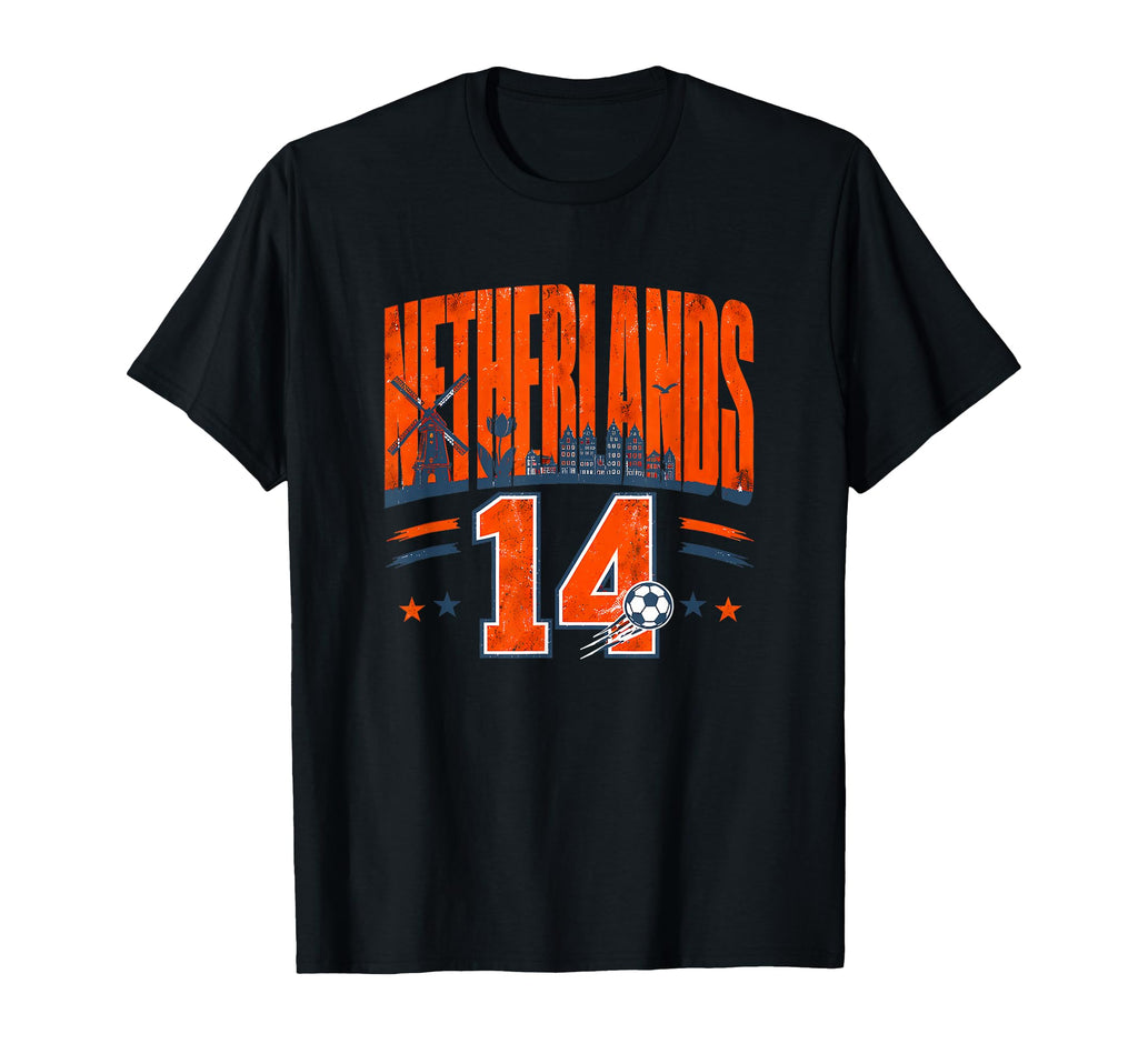 Netherlands Football 14 Soccer Lovers Match T-Shirt - Graphic Print Unisex
