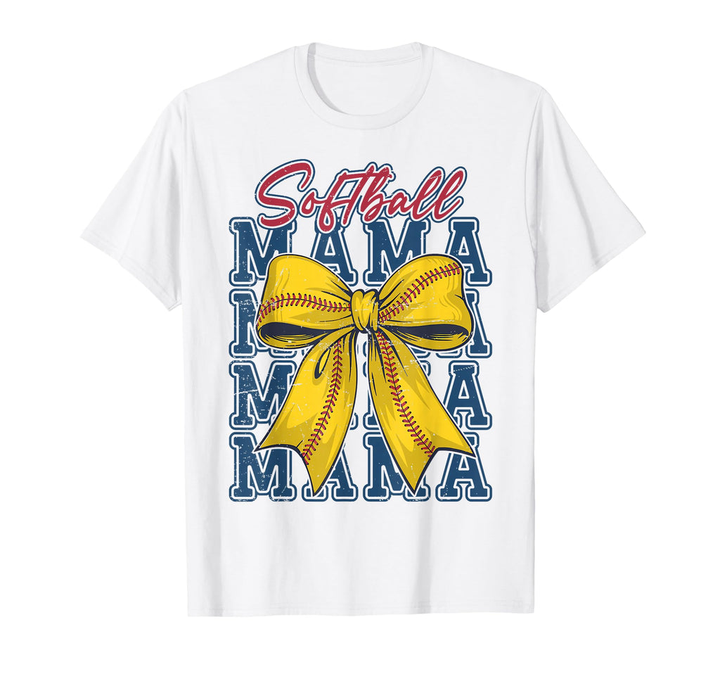 Softball Coquette Bow Softball T-Shirt - Casual Everyday Wear Men Women