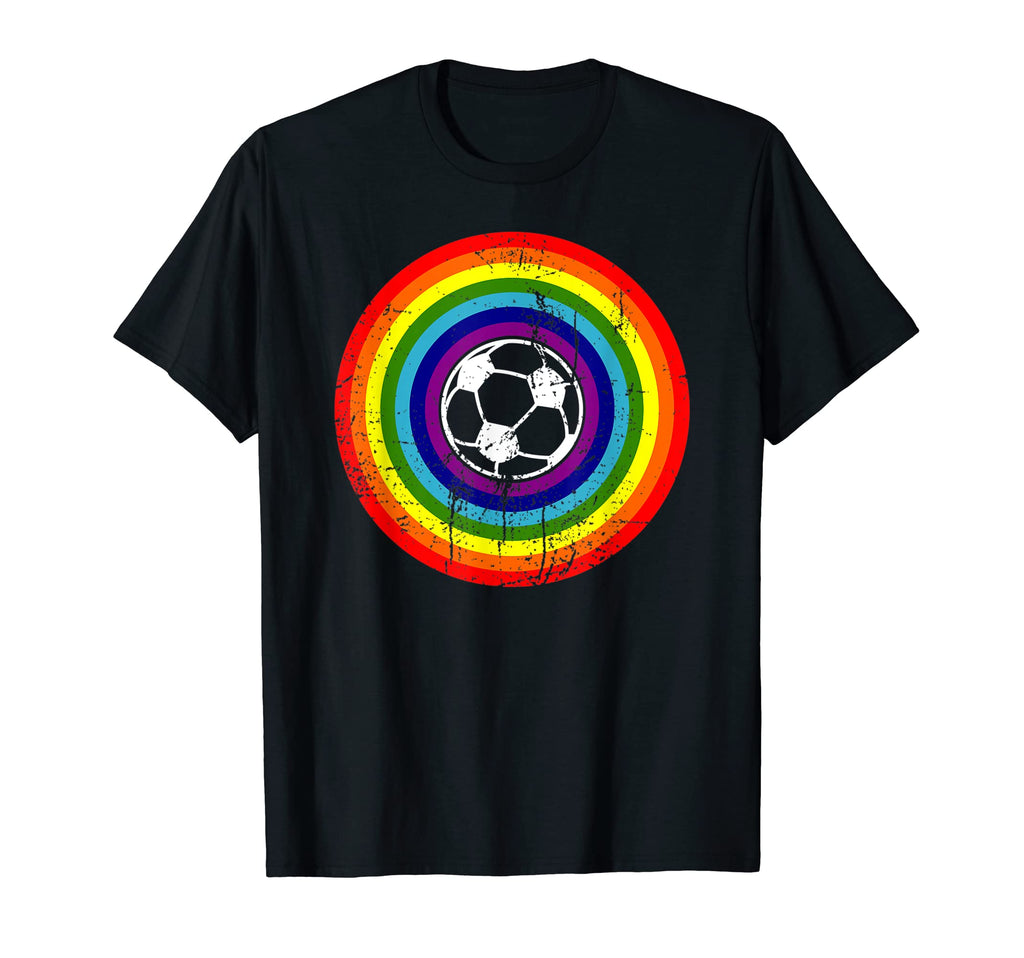 Distressed Lgbtq Soccer Gay Pride T-Shirt - Novelty Apparel Unisex