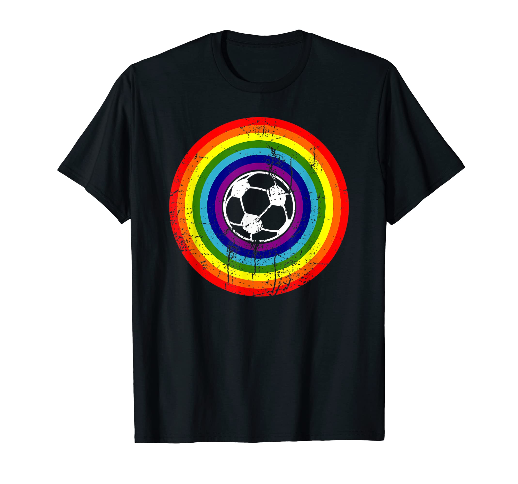 Distressed Lgbtq Soccer Gay Pride T-Shirt - Novelty Apparel Unisex