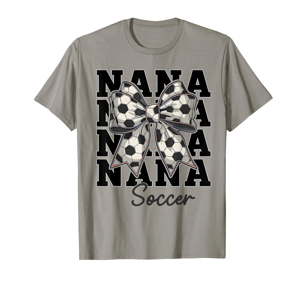 Soccer Nana Coquette Bow Biggest Fan T-Shirt - Graphic Print Men Women