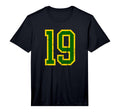 Distressed Green Yellow Sports Team T-Shirt - Minimalist Print Unisex