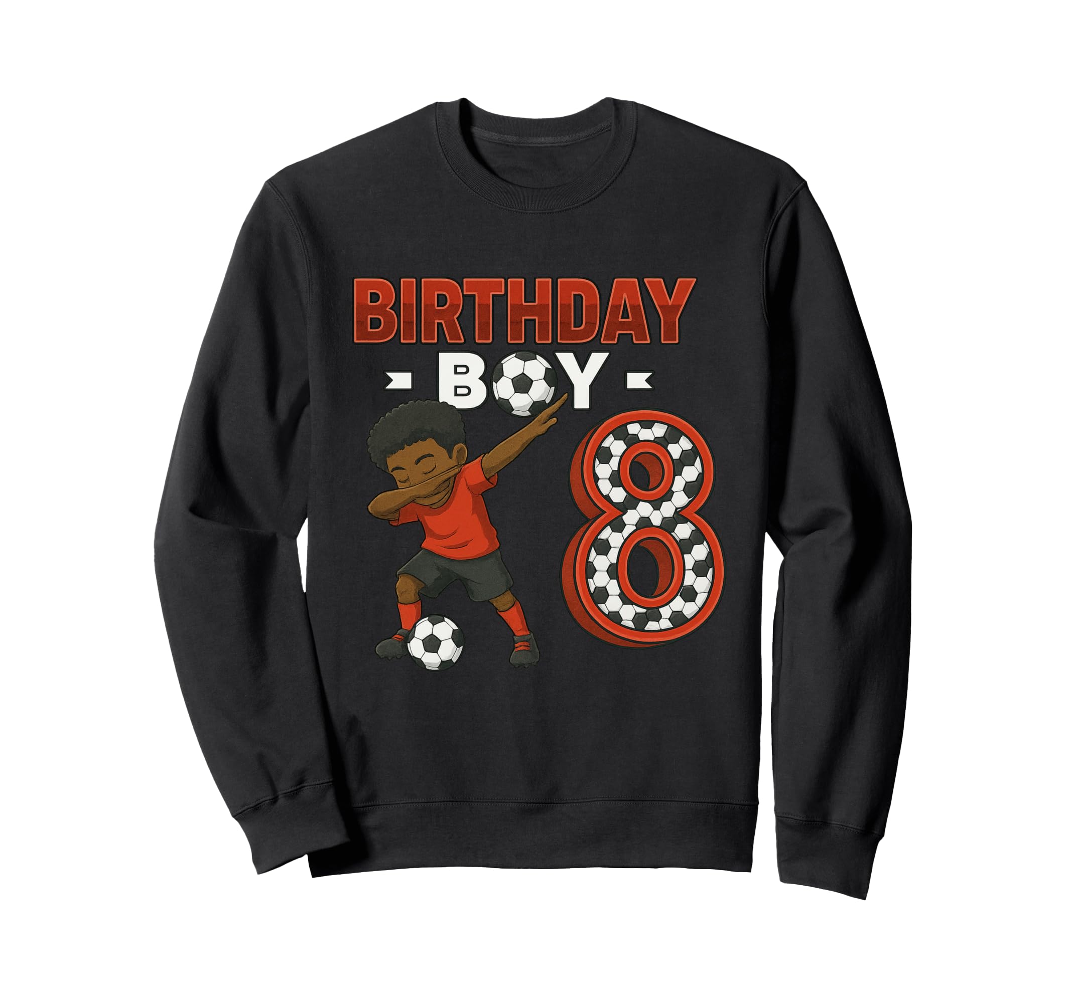 Dabbing 8 Year Old Soccer Player Sweatshirt - Aesthetic Graphic for Adults