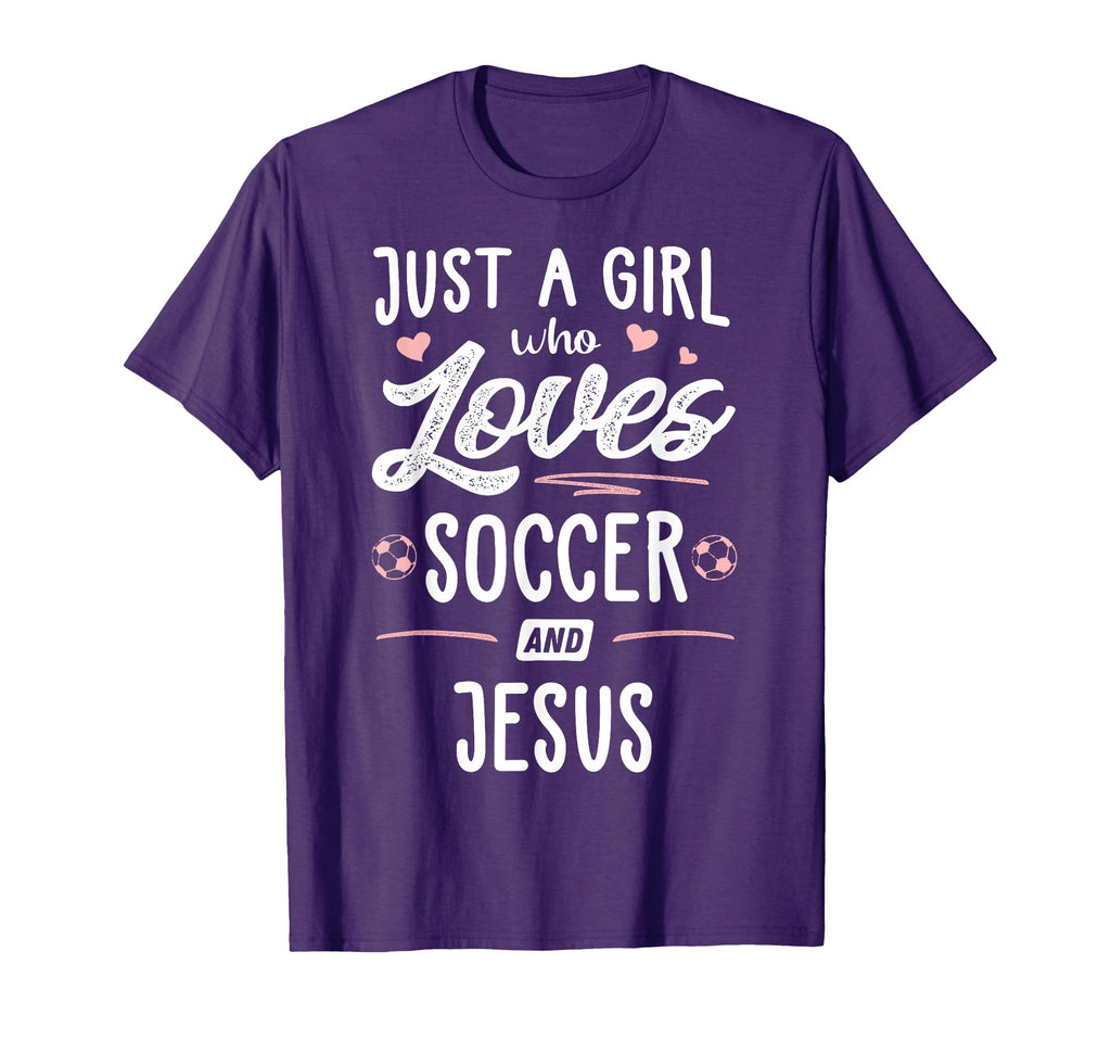 Just Who Loves Soccer And Jesus Gift T-Shirt - Custom Art Print Unisex