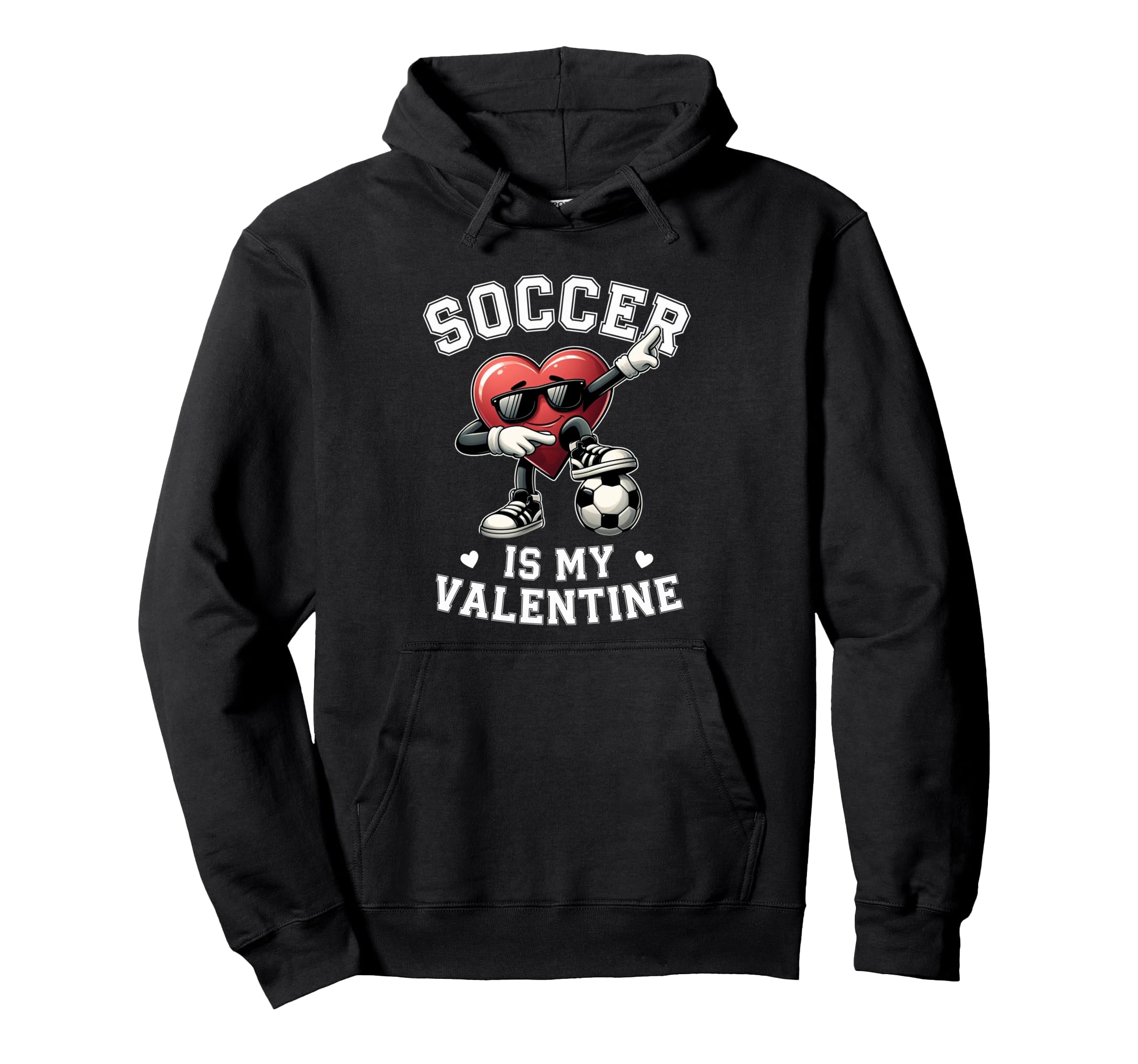 Heart Dab Valentines Day Soccer Player Hoodie - Custom Art Print Unisex