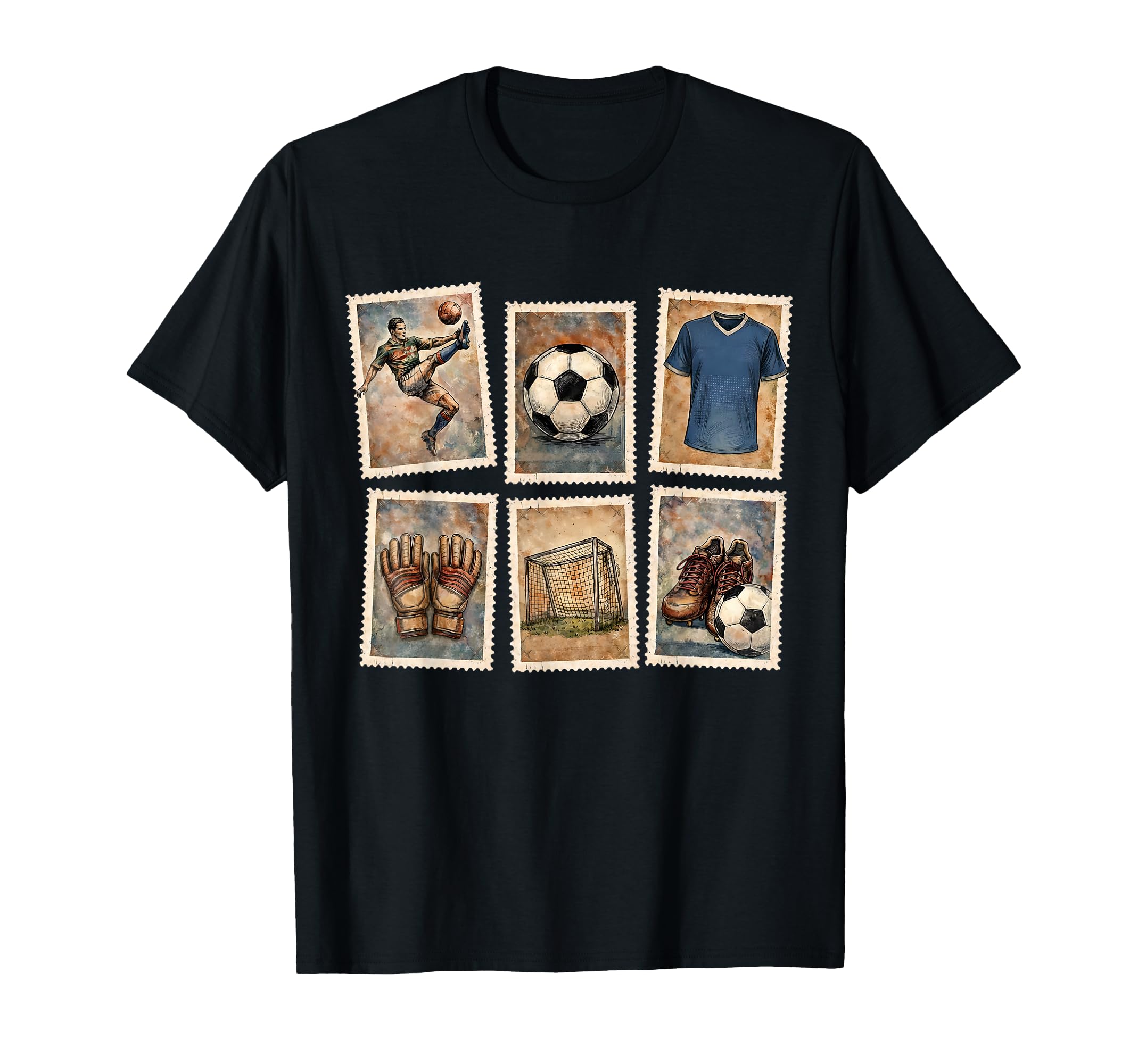 Soccer Stamps Football Collection T-Shirt - Custom Art Print Men Women