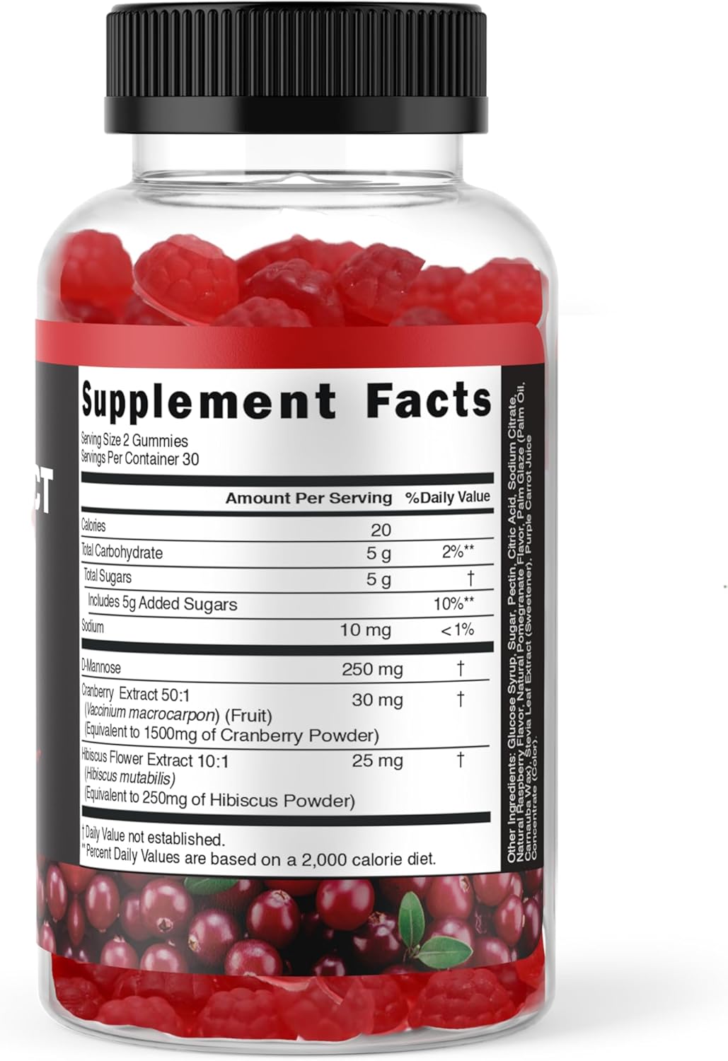 Powerful Cranberry Gummies with D-Mannose - Urinary Tract Health - Fast-Acting Bladder Support Supplement - 60 Count