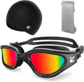 ZIONOR G1 Lite Swim Goggles with Swim Cap Comfortable Anti-fog Swimming Goggles Cap Set for Adult Men Women