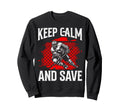 Ice Hockey Goalie Goalkeeper Keep Calm Sweatshirt - Graphic Print Unisex