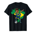 Brazil Soccer Dab Flag Football T-Shirt - Graphic Print Men Women