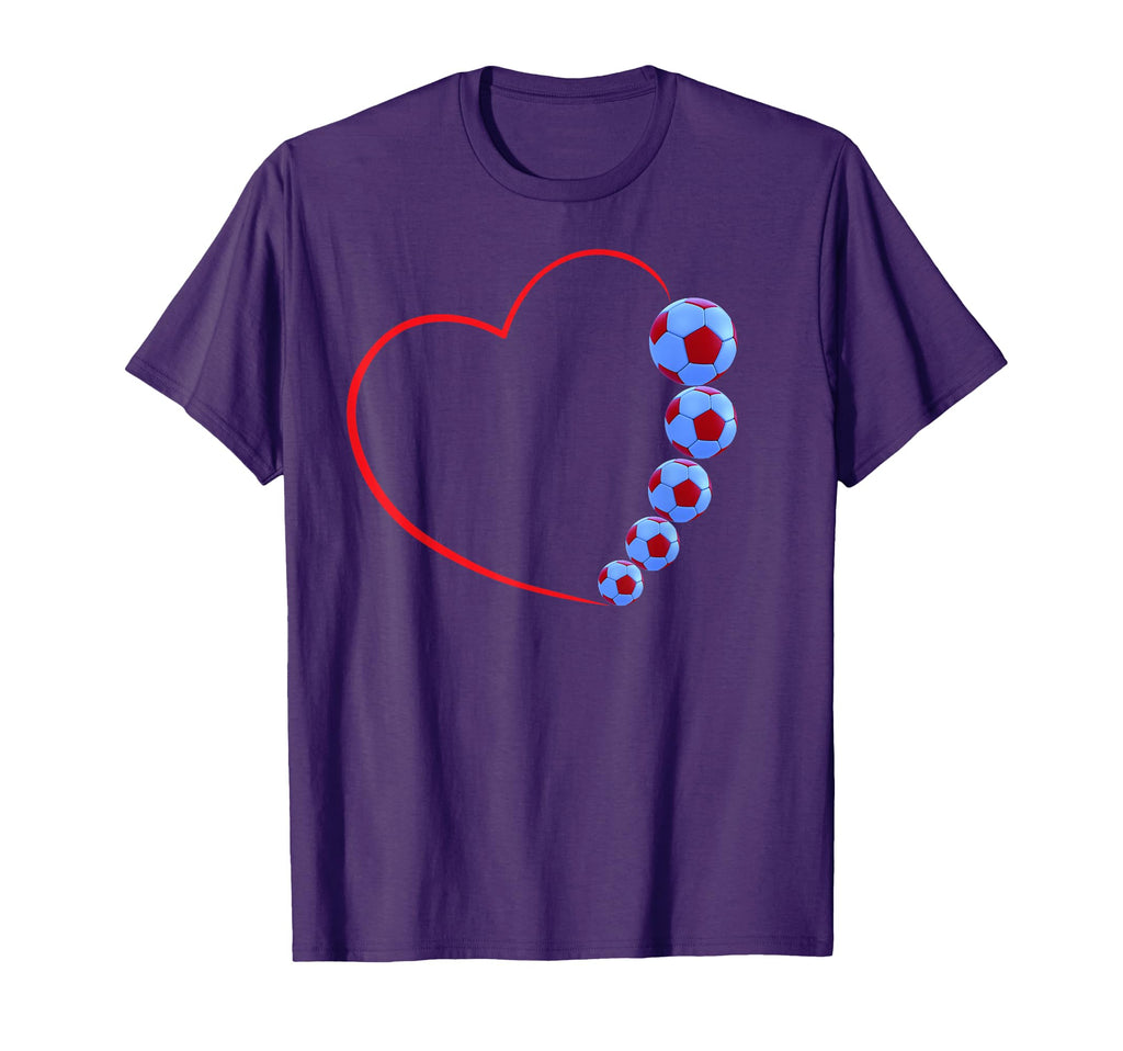 Soccer Love Heart And Football Fusion T-Shirt - Streetwear Style for Adults