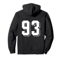 Number 93 Backside 80S 90S Team Jersey Hoodie - Unique Graphic for Adults