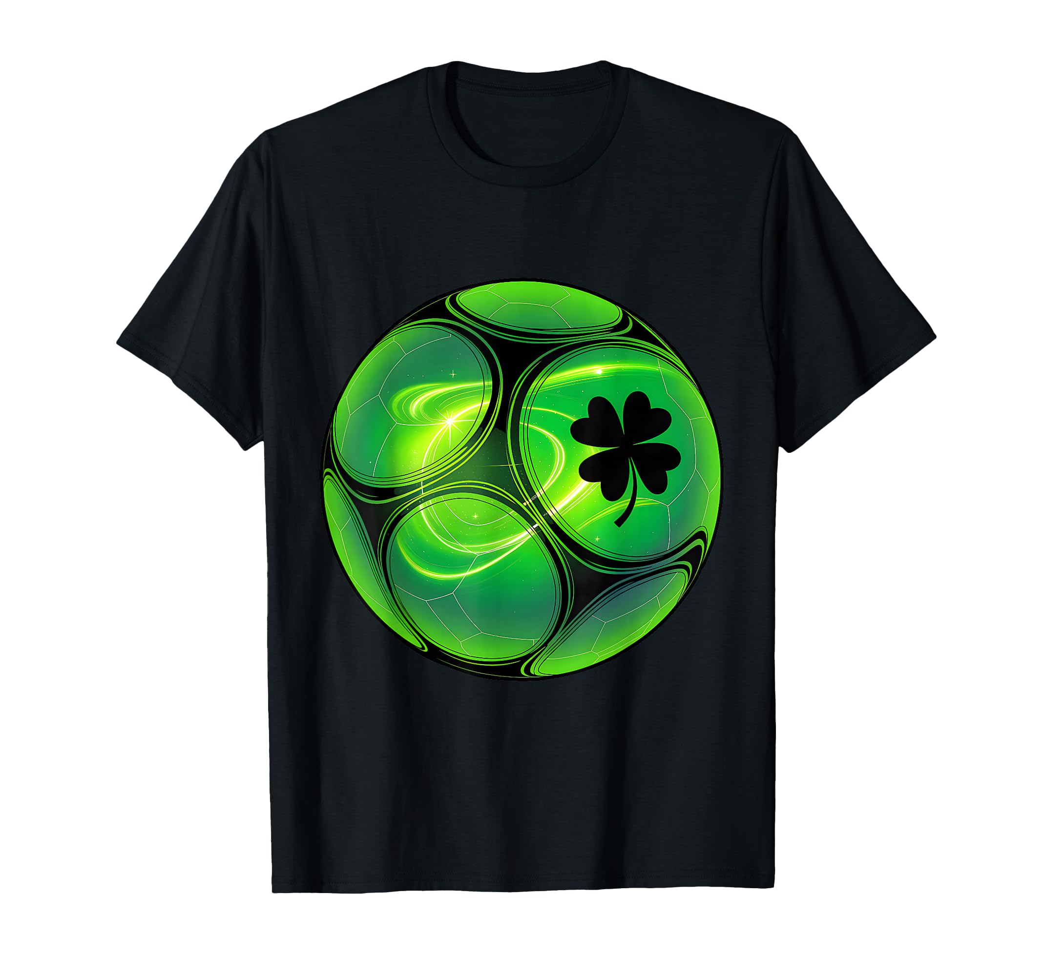 Soccer Shamrock Lucky Clover T-Shirt - Casual Everyday Wear Men Women
