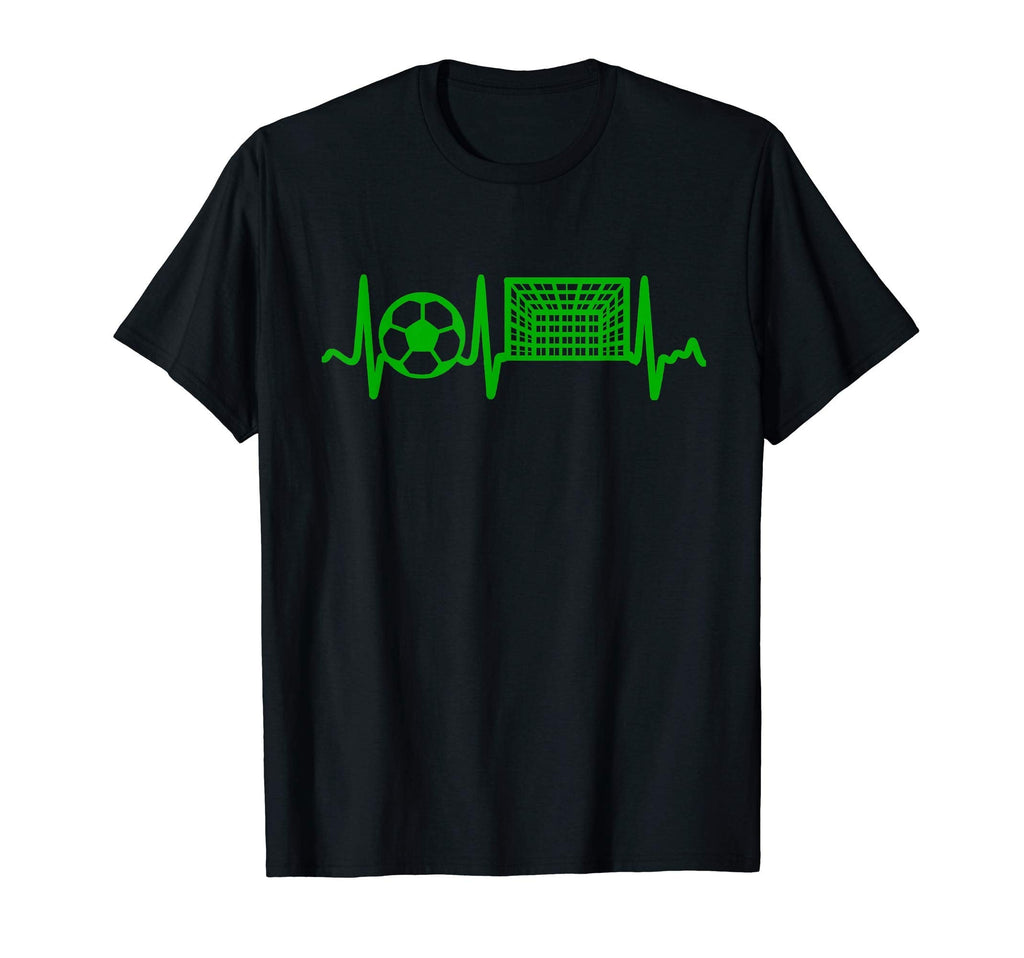Green Soccer Heartbeat Goal And T-Shirt - Casual Everyday Wear Unisex