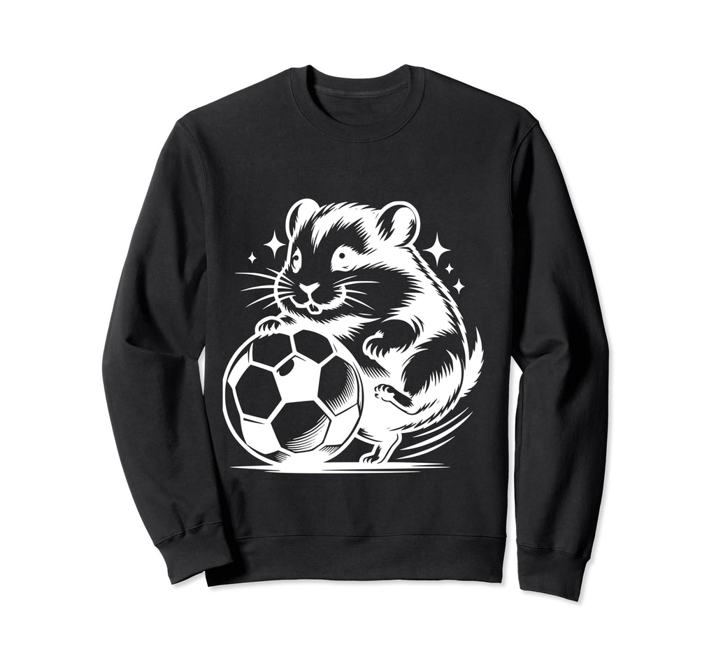Hamster Soccer Player Ball Sweatshirt - Fun Novelty Design Men Women