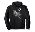 Funny Soccer Cat Kicking Ball Animal Soccer Hoodie - Unique Graphic Unisex