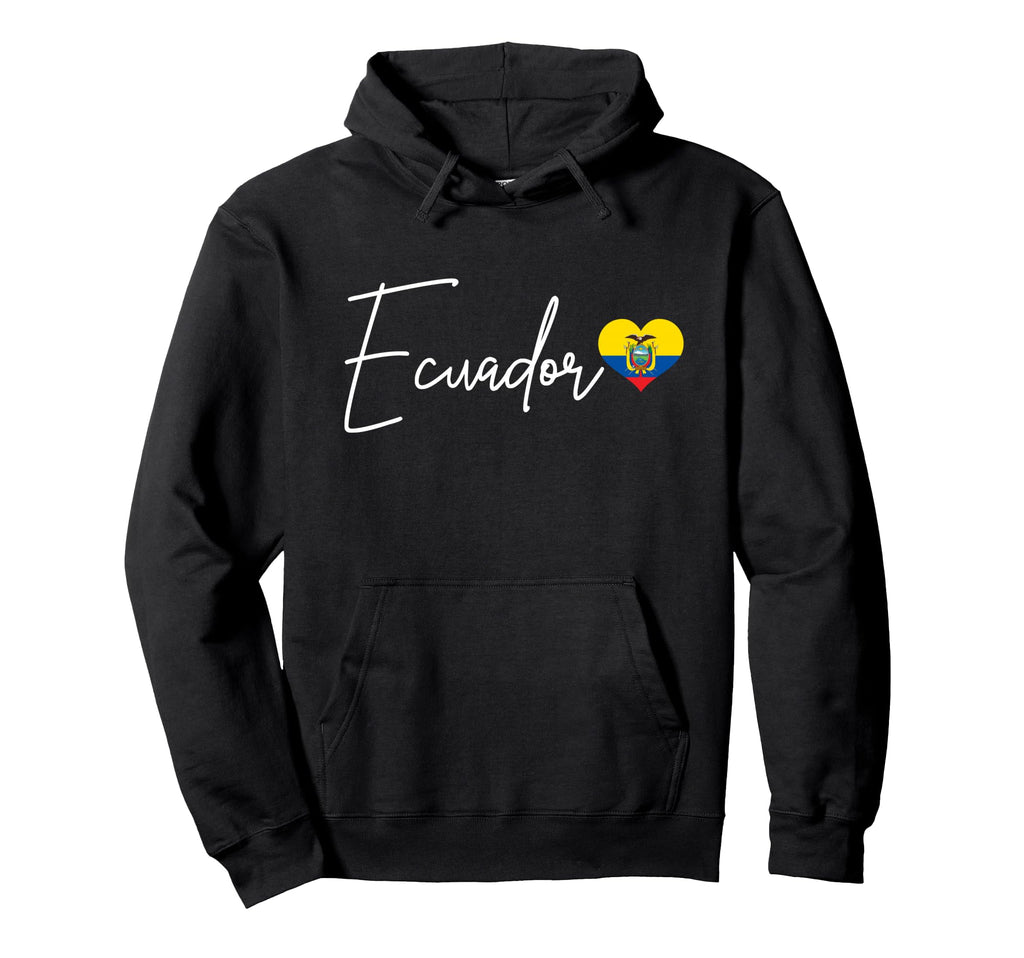 Ecuador Heart Pride Ecuadorian Flag Hoodie - Novelty Apparel Men Women