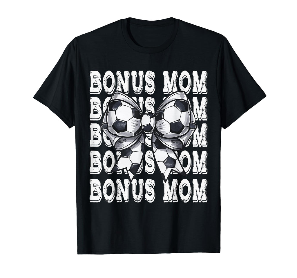 Coquette Soccer Bonus Mom Matching T-Shirt - Novelty Apparel for Adults