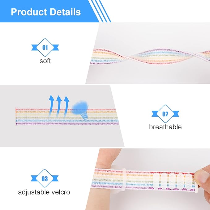 Kids Wristband Compatible with Apple AirTag, Protective Case for Air Tag GPS Tracker Holder with Nylon Bracelet, Adjustable Anti Lost Watch Band for Toddler Child Elder(Rainbow A)