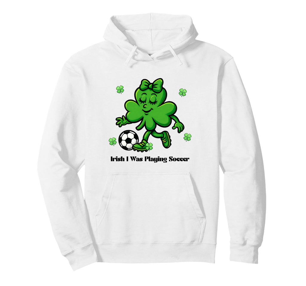 Soccer St Patricks Day Funny Coquette Bow Hoodie - Minimalist Print Unisex