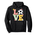 Colorful Love Soccer Floral Accents Hoodie - Unique Graphic Men Women