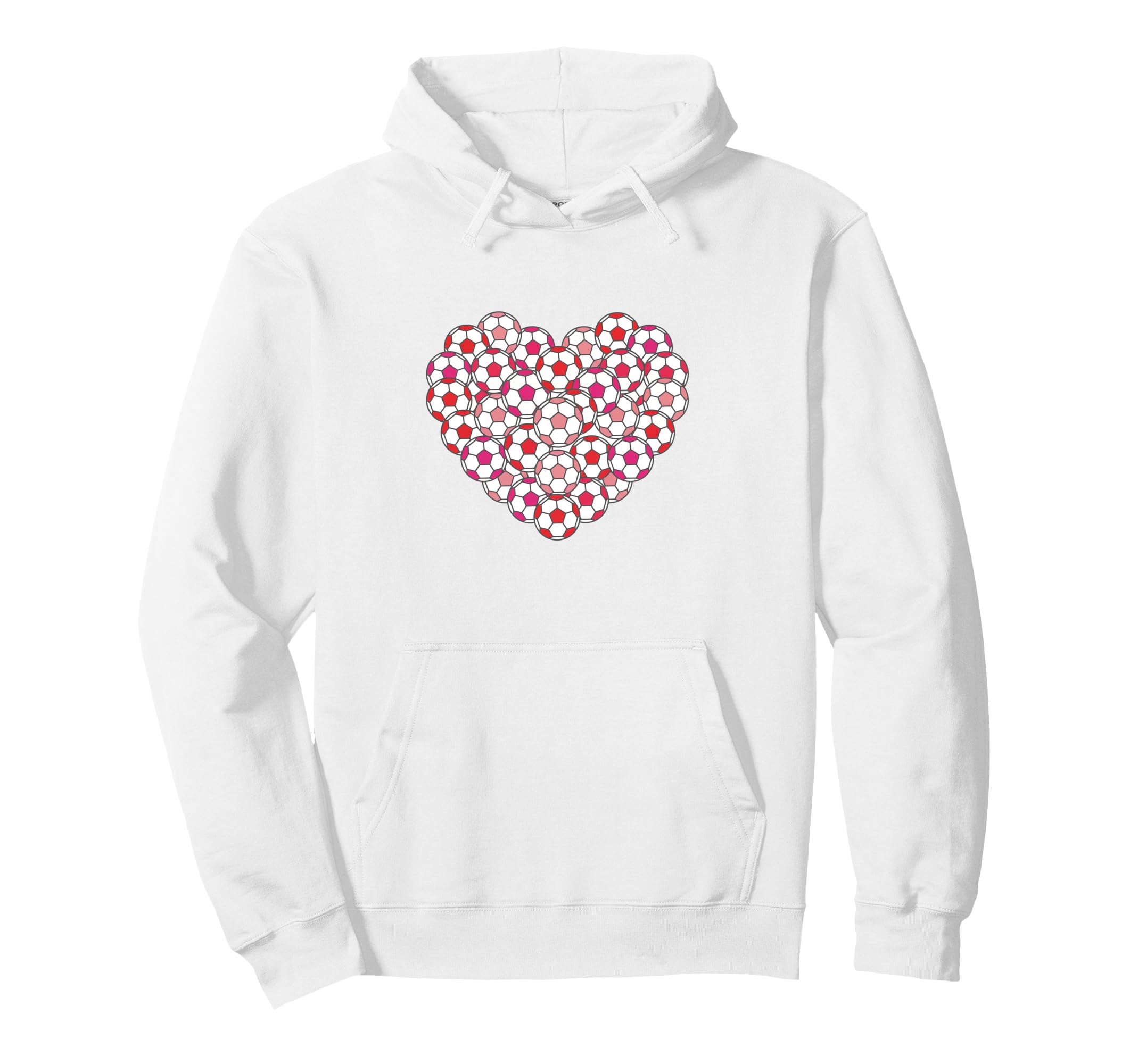 Heart Shaped Soccer Ball Pattern Hoodie - Novelty Apparel for Adults