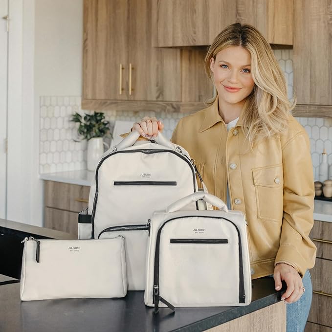 JuJuBe x Witney Carson - New Insulated Bottle Bag, Breastmilk Storage Bag for Baby Bottles, Waterproof Travel Lunch Bag or Cooler Bag for Nursing, Milk, Food, Snacks, Cloud, Mothers Day Gift